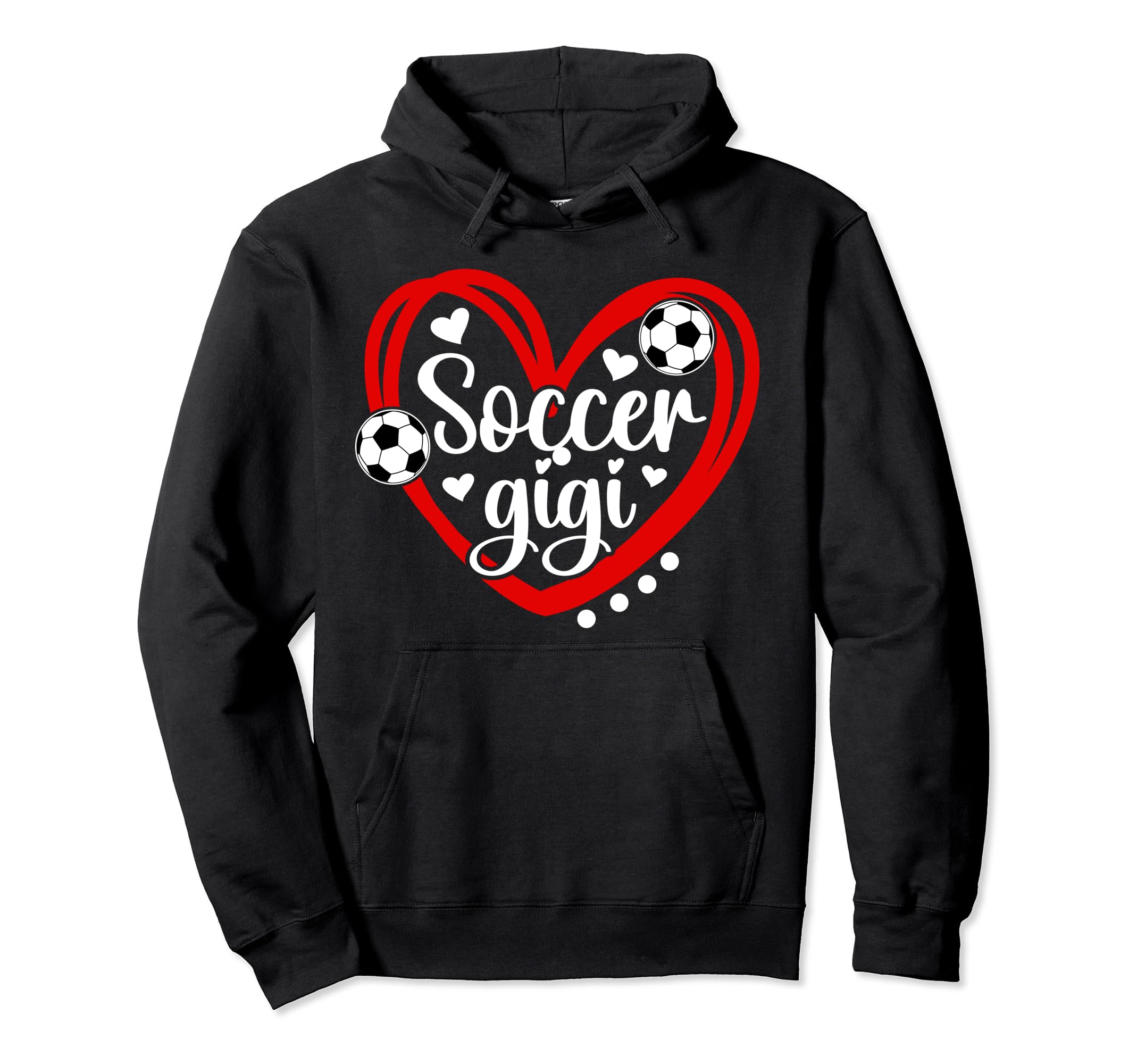 Soccer Gigi Heart Grandma Gigi Soccer Hoodie - Minimalist Print for Adults
