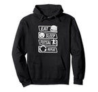 Eat Sleep Futsal Repeat Indoor Soccer Hoodie - Custom Art Print for Adults