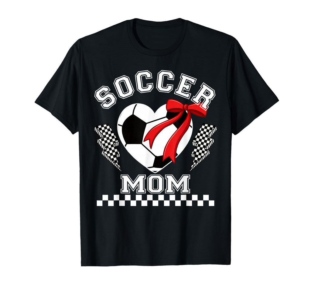 Soccer Mom Heart Bow Checkerboard T-Shirt - Streetwear Style Men Women