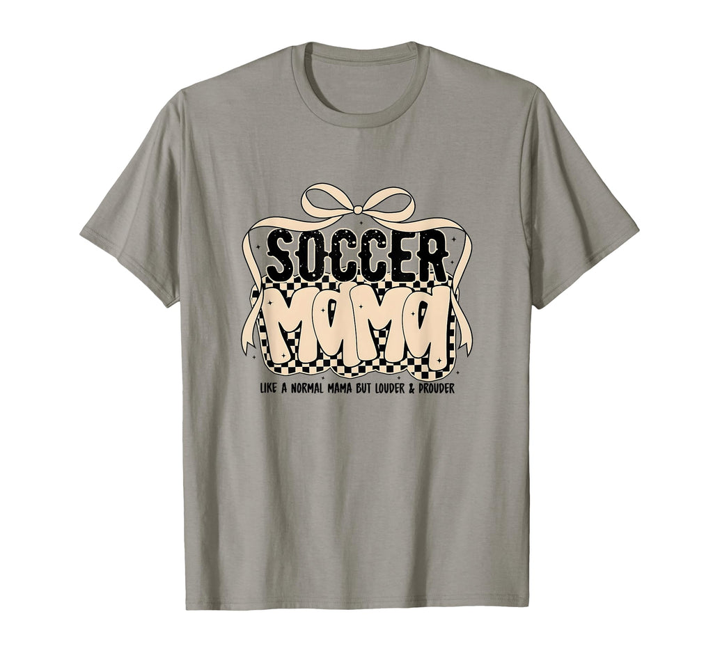 Soccer Mama Coquette Bow Game Day T-Shirt - Fun Novelty Design for Adults