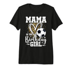Mama Birthday Soccer Ball Mama Leopard T-Shirt - Trendy Graphic for Adults