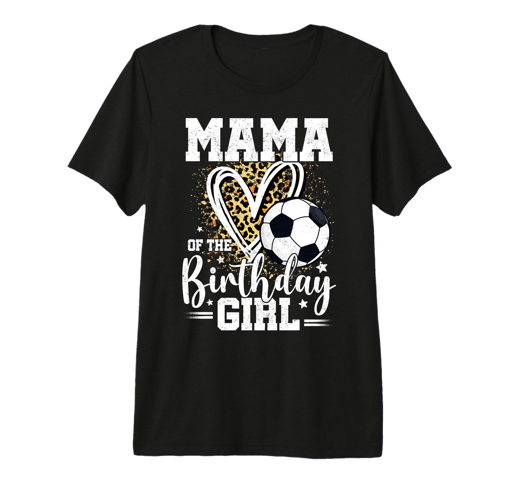 Mama Birthday Soccer Ball Mama Leopard T-Shirt - Trendy Graphic for Adults