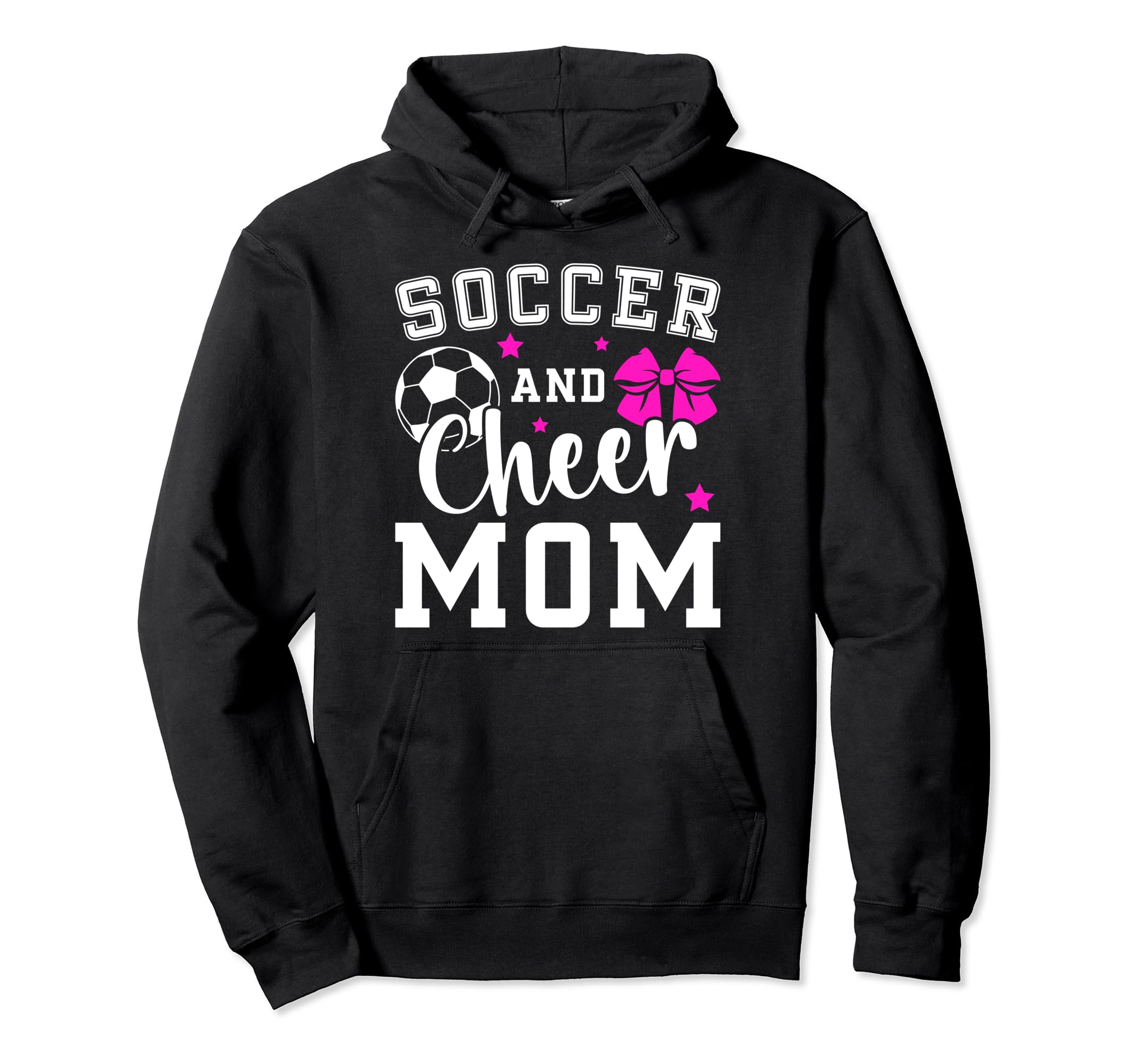 Soccer And Cheer Mom Proud Cheerleader Hoodie - Novelty Apparel Unisex