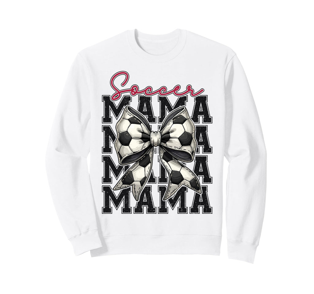 Soccer Mama Funny Coquette Bow Mom Sweatshirt - Novelty Apparel for Adults