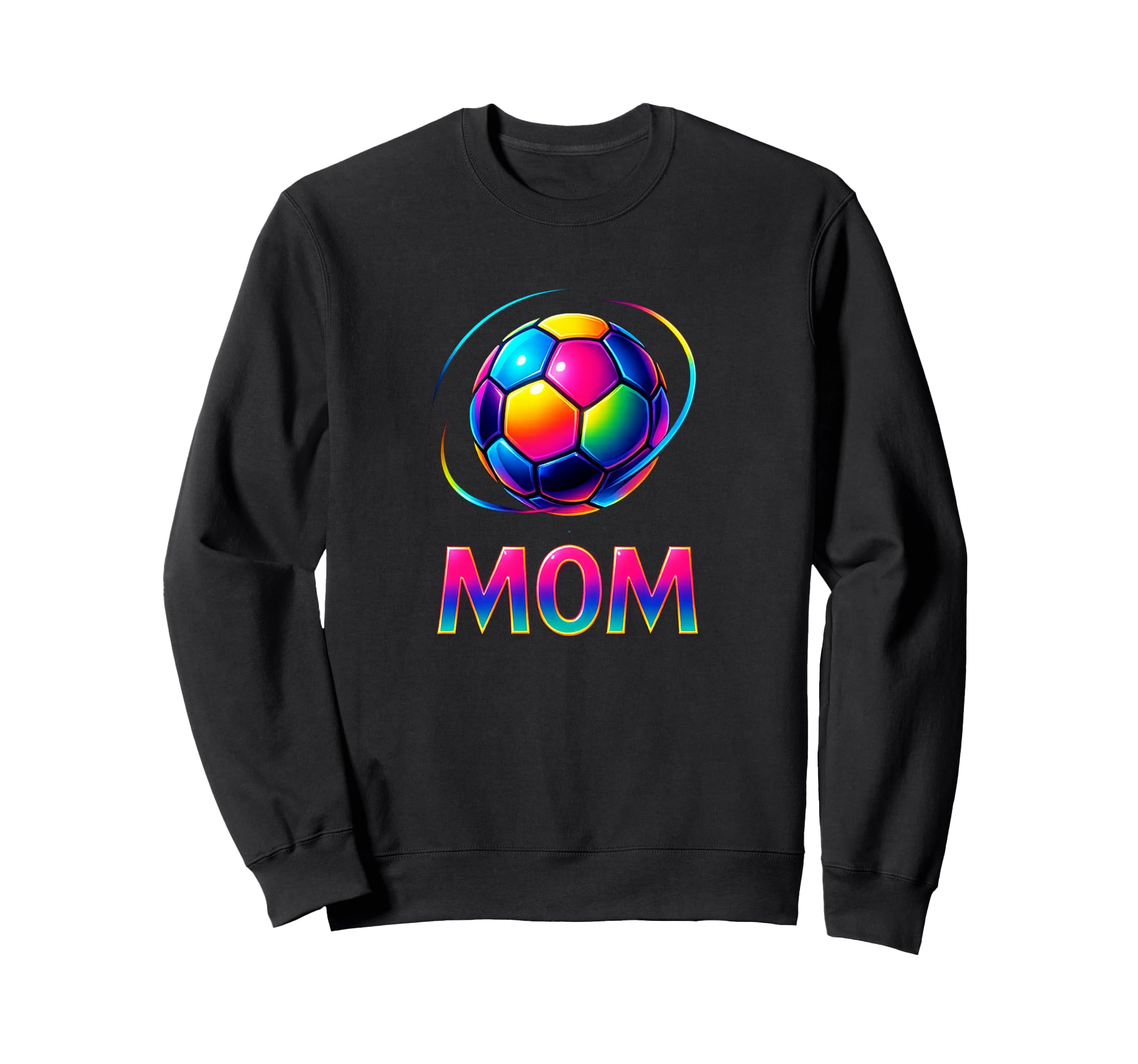 Soccer Ball Mom Bold Sport Color Sweatshirt - Unique Graphic for Adults