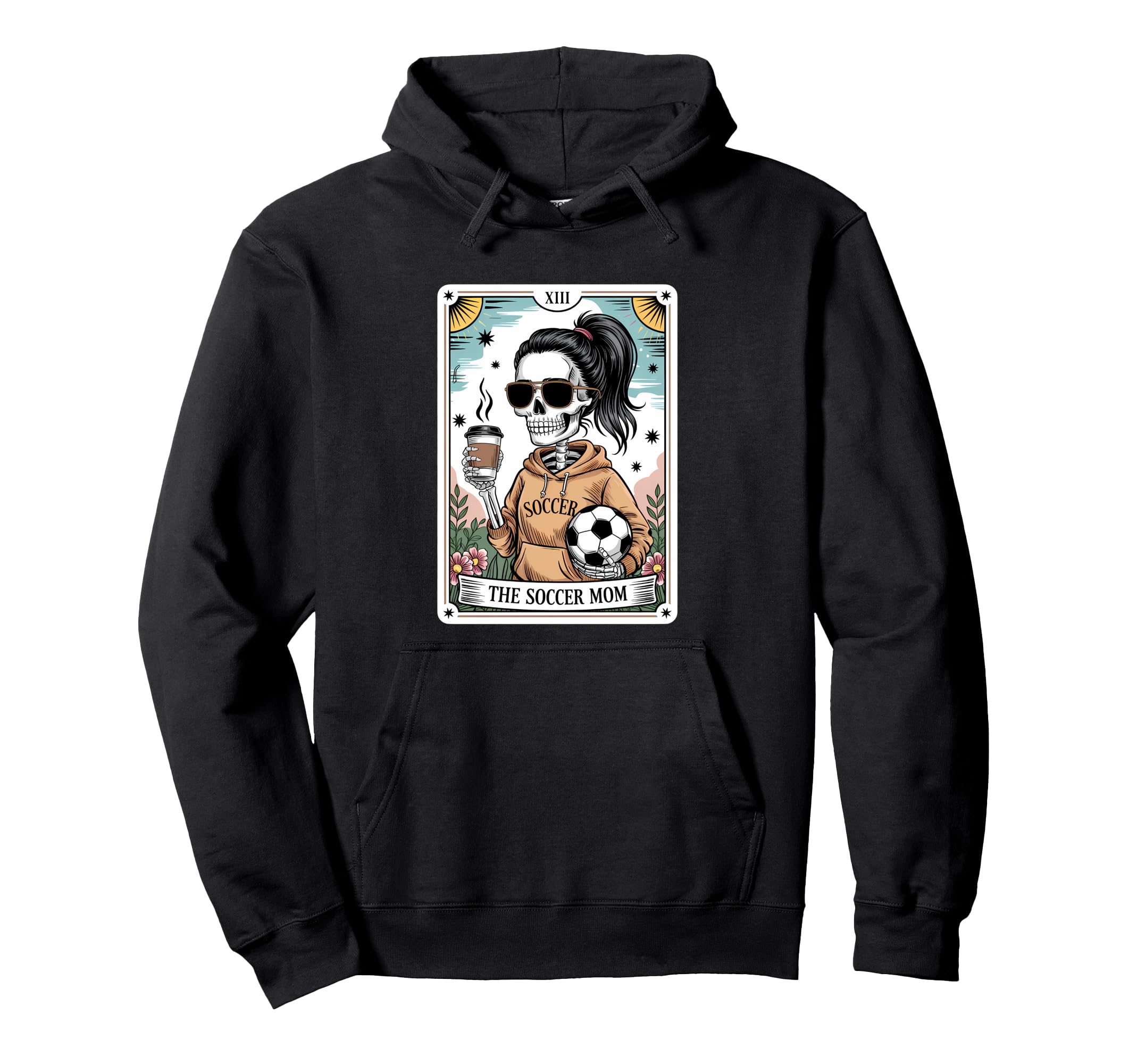 Funny Skeleton Tarot Card Halloween Hoodie - Aesthetic Graphic for Adults