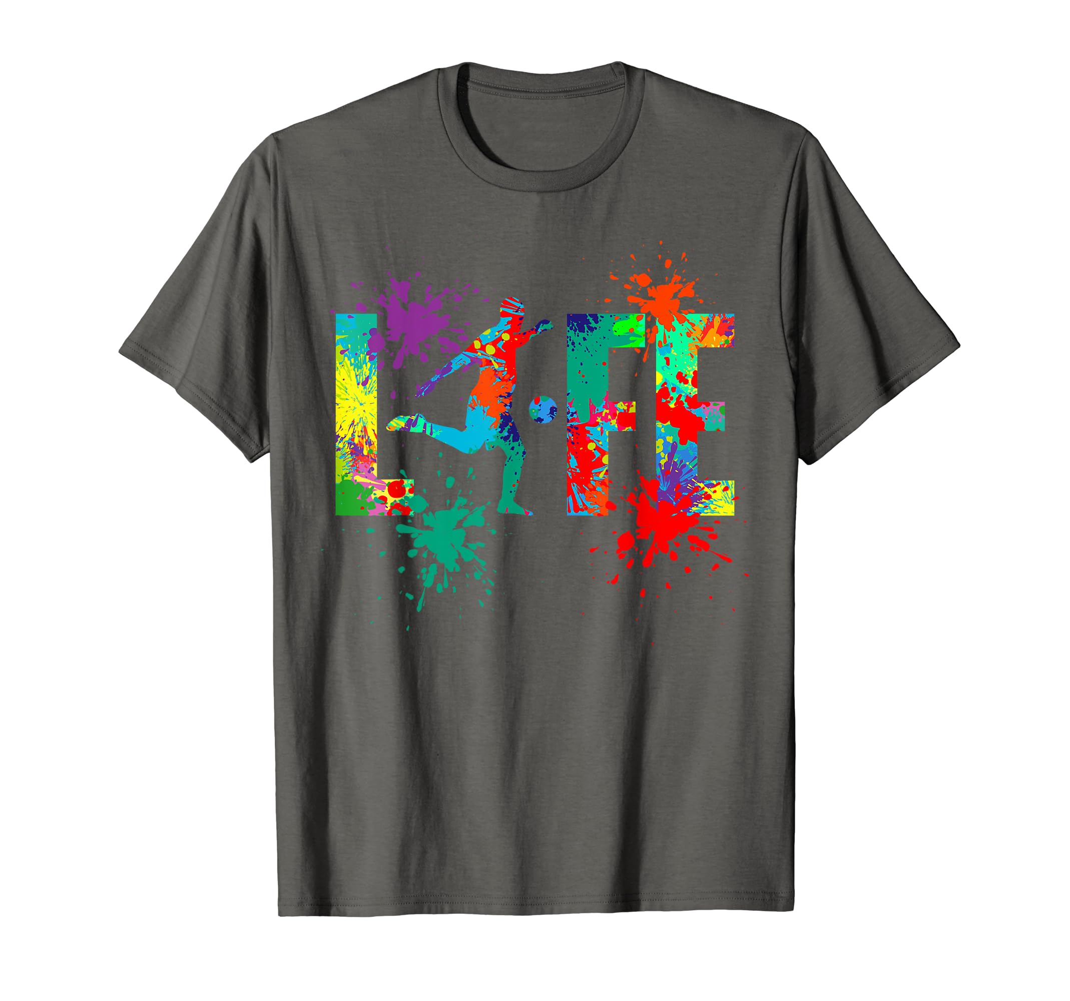Colorful Soccer Player Soccer T-Shirt - Casual Everyday Wear for Adults