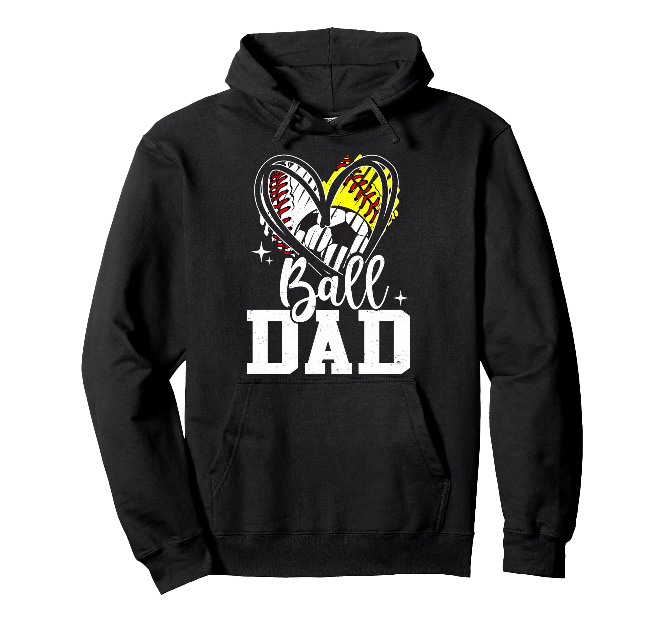 Ball Dad Baseball Softball Soccer Dad Hoodie - Novelty Apparel Men Women