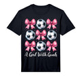 Goals Soccer Coquette Bow T-Shirt - Casual Everyday Wear Men Women