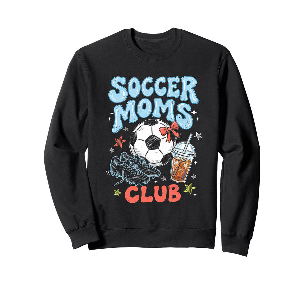 Soccer Moms Club Coquette Bow Sweatshirt - Unique Graphic for Adults