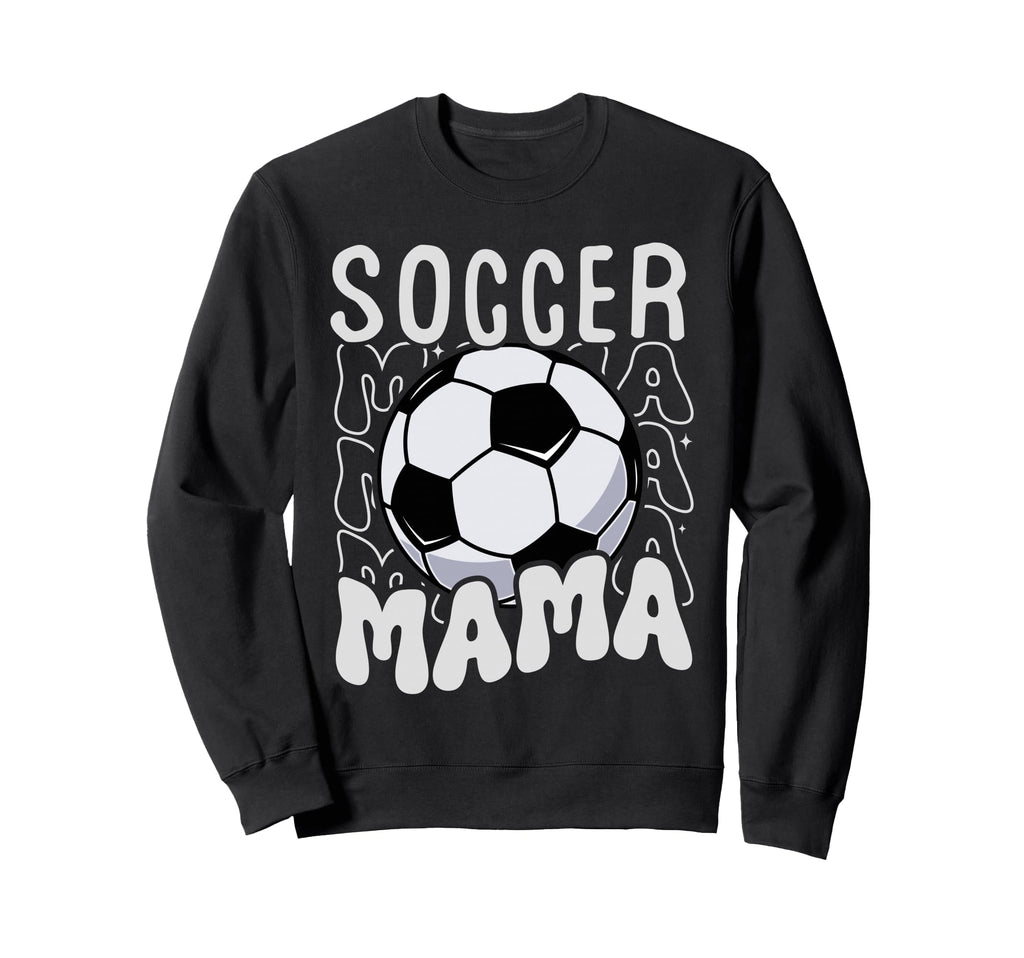 Soccer Mama Groovy Soccer Mom Mothers Day Sweatshirt - Graphic Print Unisex