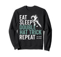 Eat Sleep Hat Trick Repeat Ice Sweatshirt - Custom Art Print for Adults