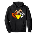 Softball Soccer Basketball Heart Hoodie - Custom Art Print for Adults