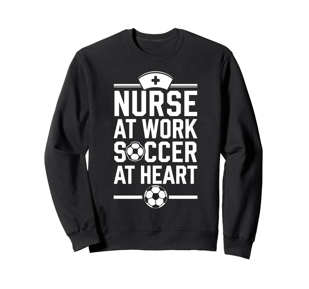 Nurse Work Soccer Heart Funny Sweatshirt - Minimalist Print Men Women