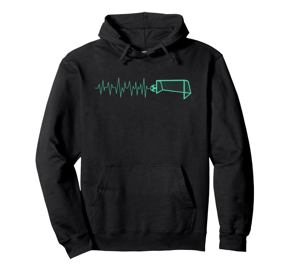 Funny Soccer Heartbeat Ecg Football Hoodie - Minimalist Print for Adults