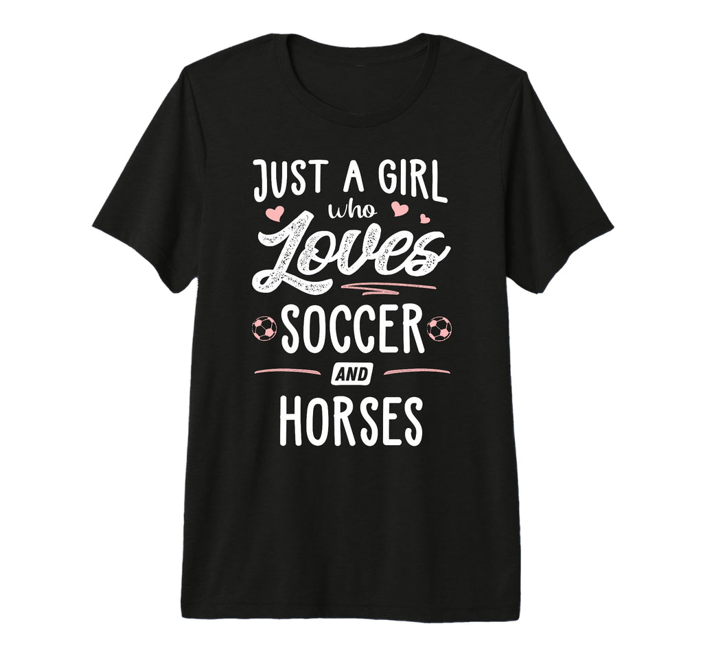 Just Who Loves Soccer And Horses Gift T-Shirt - Minimalist Print Unisex