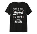 Just Who Loves Soccer And Horses Gift T-Shirt - Minimalist Print Unisex