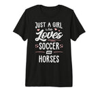 Just Who Loves Soccer And Horses Gift T-Shirt - Minimalist Print Unisex