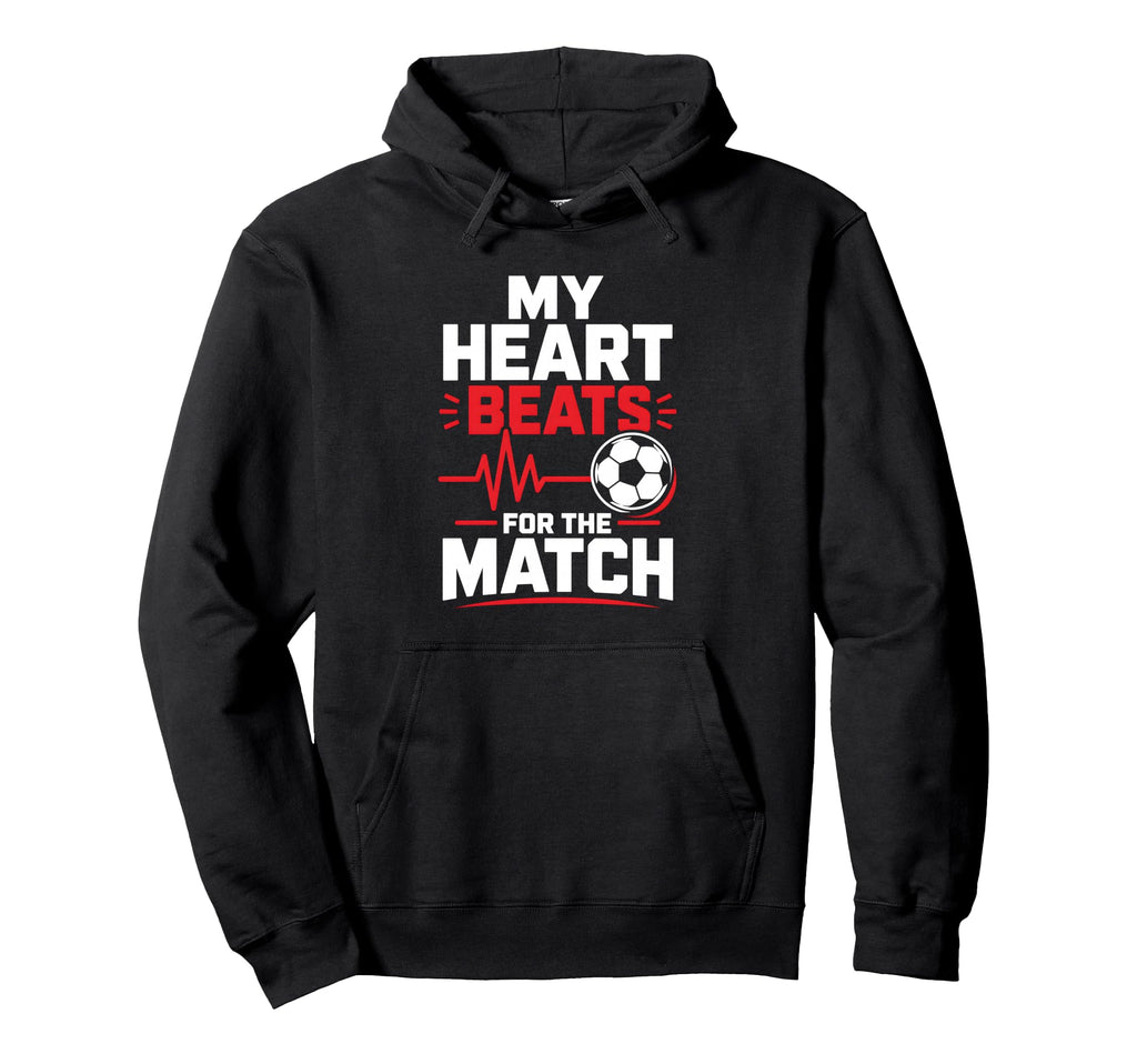 My Heart Beats Match Soccer Heartbeat Match Hoodie - Unique Graphic Unisex