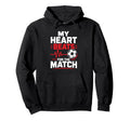 My Heart Beats Match Soccer Heartbeat Match Hoodie - Unique Graphic Unisex