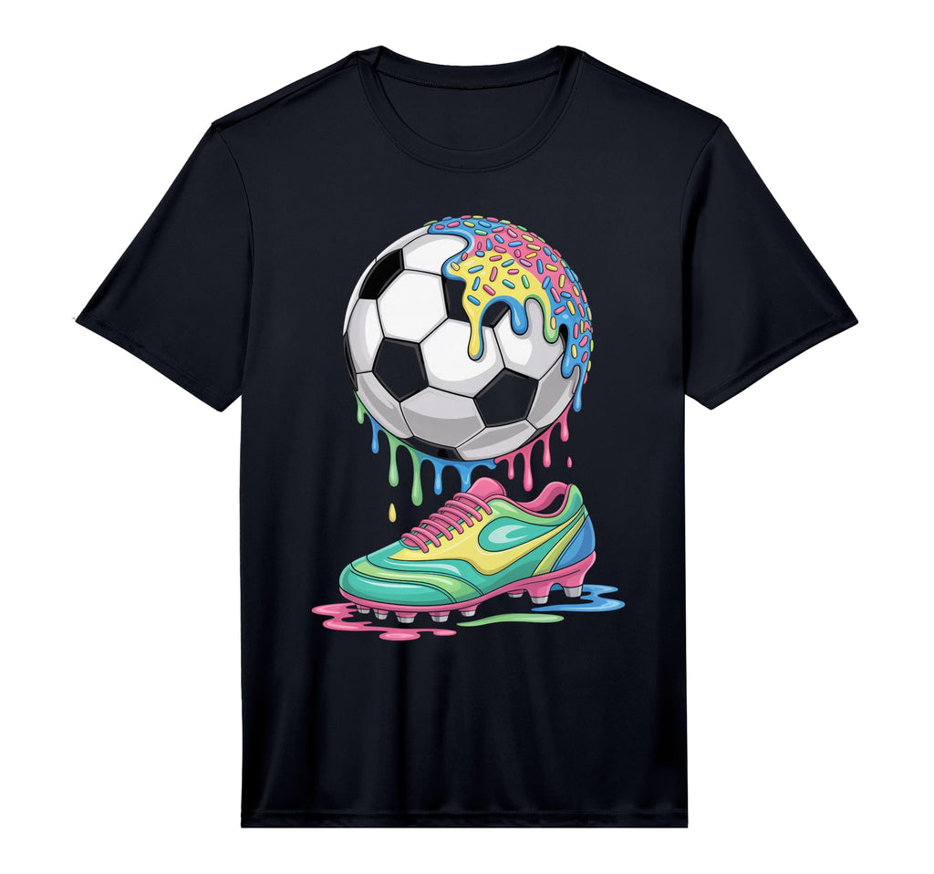 Soccer Ball Drip Ice Cream Drip Game Soccer T-Shirt - Graphic Print Unisex