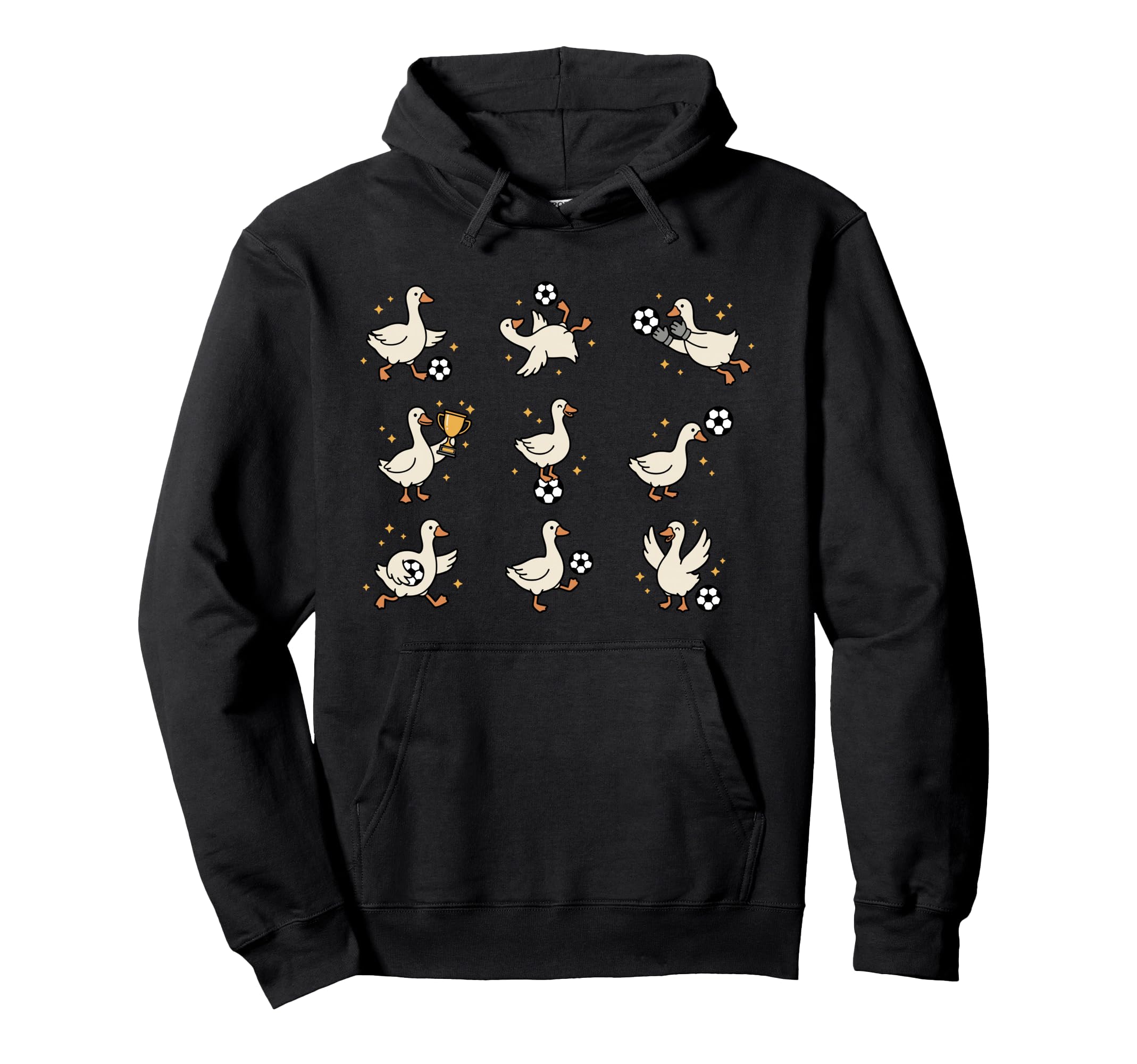 Silly Goose Playing Soccer Goalie Funny Hoodie - Custom Art Print Unisex