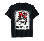 Bleached Nonna Life Soccer Messy Bun T-Shirt - Graphic Print Men Women