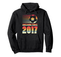 Awesome Since 2017 Soccer 9Th Birthday Hoodie - Minimalist Print Men Women