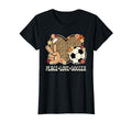 Peace Love Soccer Lover Leopard Soccer T-Shirt - Unique Graphic Unisex