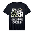 Peace Love Soccer Lover Cow Soccer T-Shirt - Trendy Graphic Men Women