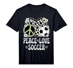 Peace Love Soccer Lover Cow Soccer T-Shirt - Trendy Graphic Men Women