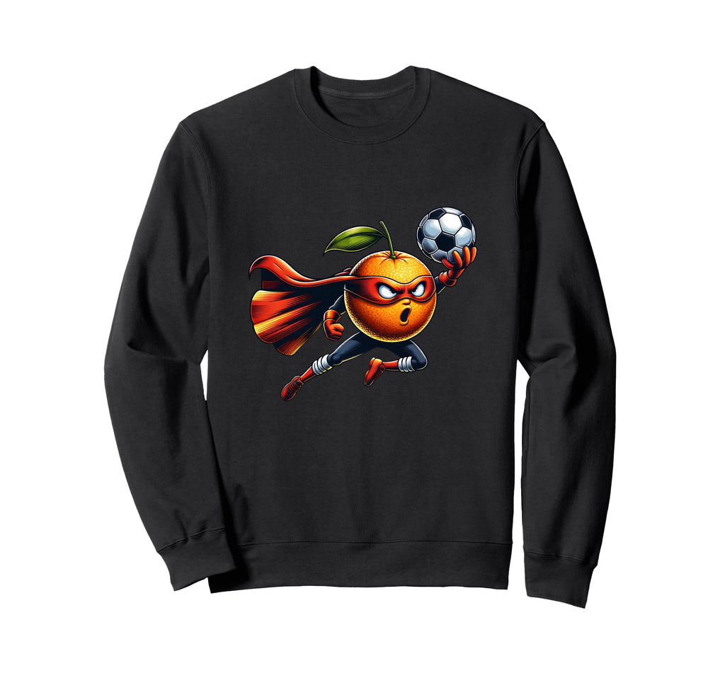 Superhero Orange Football Cartoon Sweatshirt - Trendy Graphic Men Women