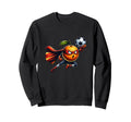 Superhero Orange Football Cartoon Sweatshirt - Trendy Graphic Men Women