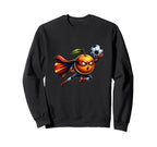 Superhero Orange Football Cartoon Sweatshirt - Trendy Graphic Men Women