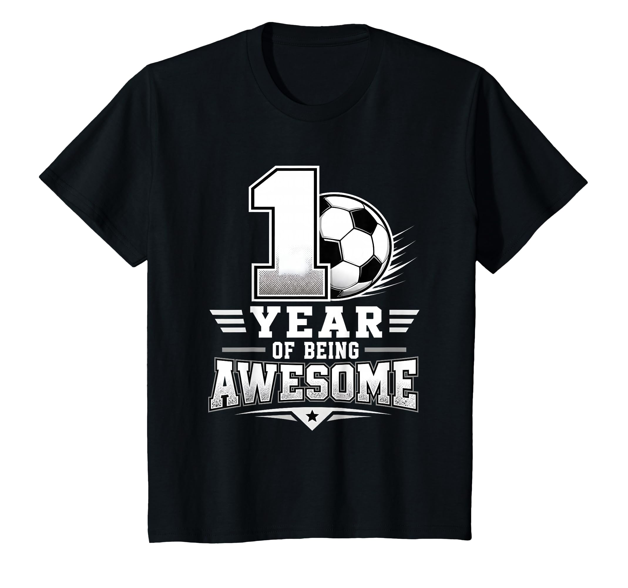 1St Birthday Soccer 1 Year Being Awesome T-Shirt - Streetwear Style Unisex