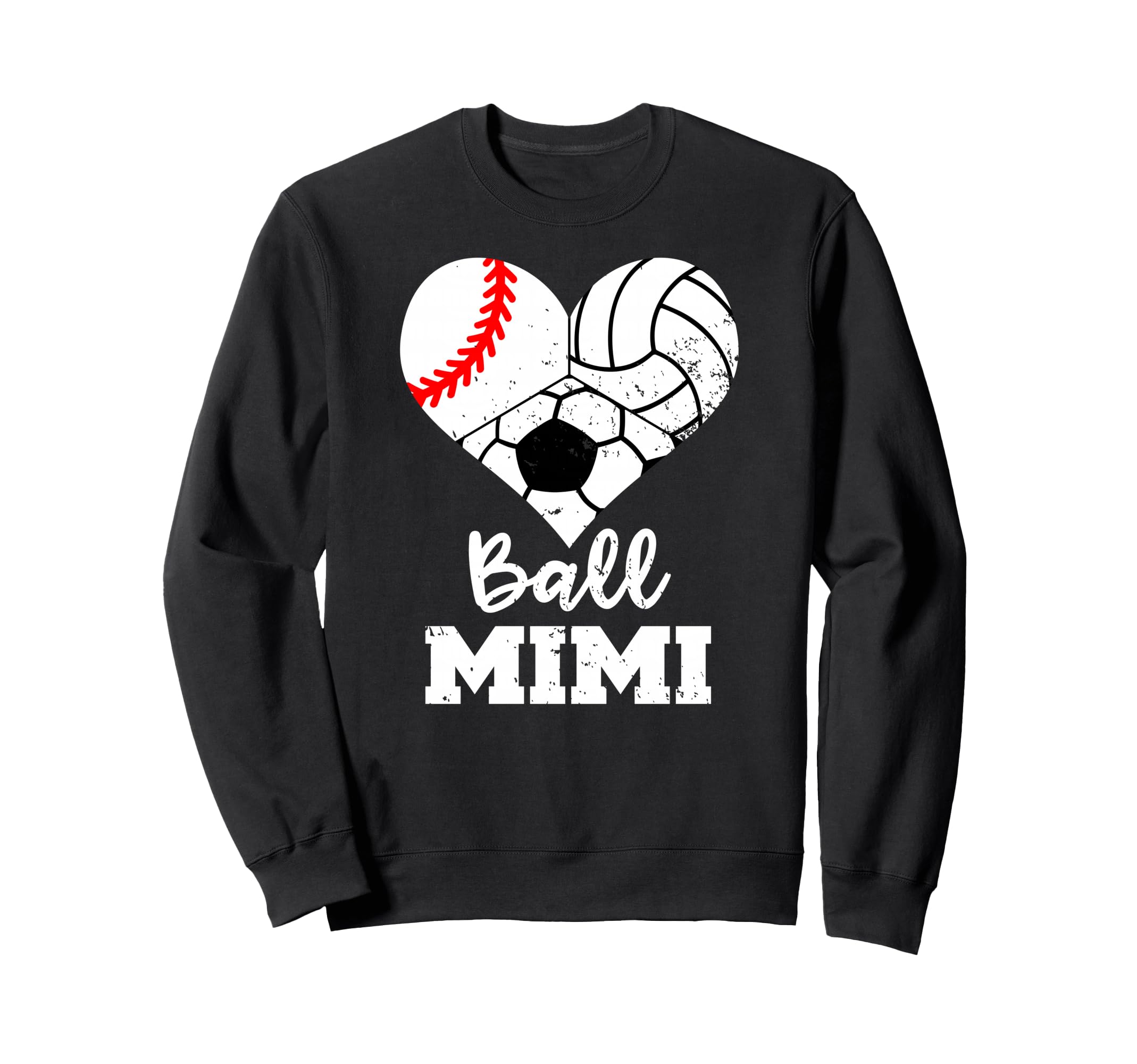 Ball Mimi Heart Funny Baseball Sweatshirt - Casual Everyday Wear Unisex
