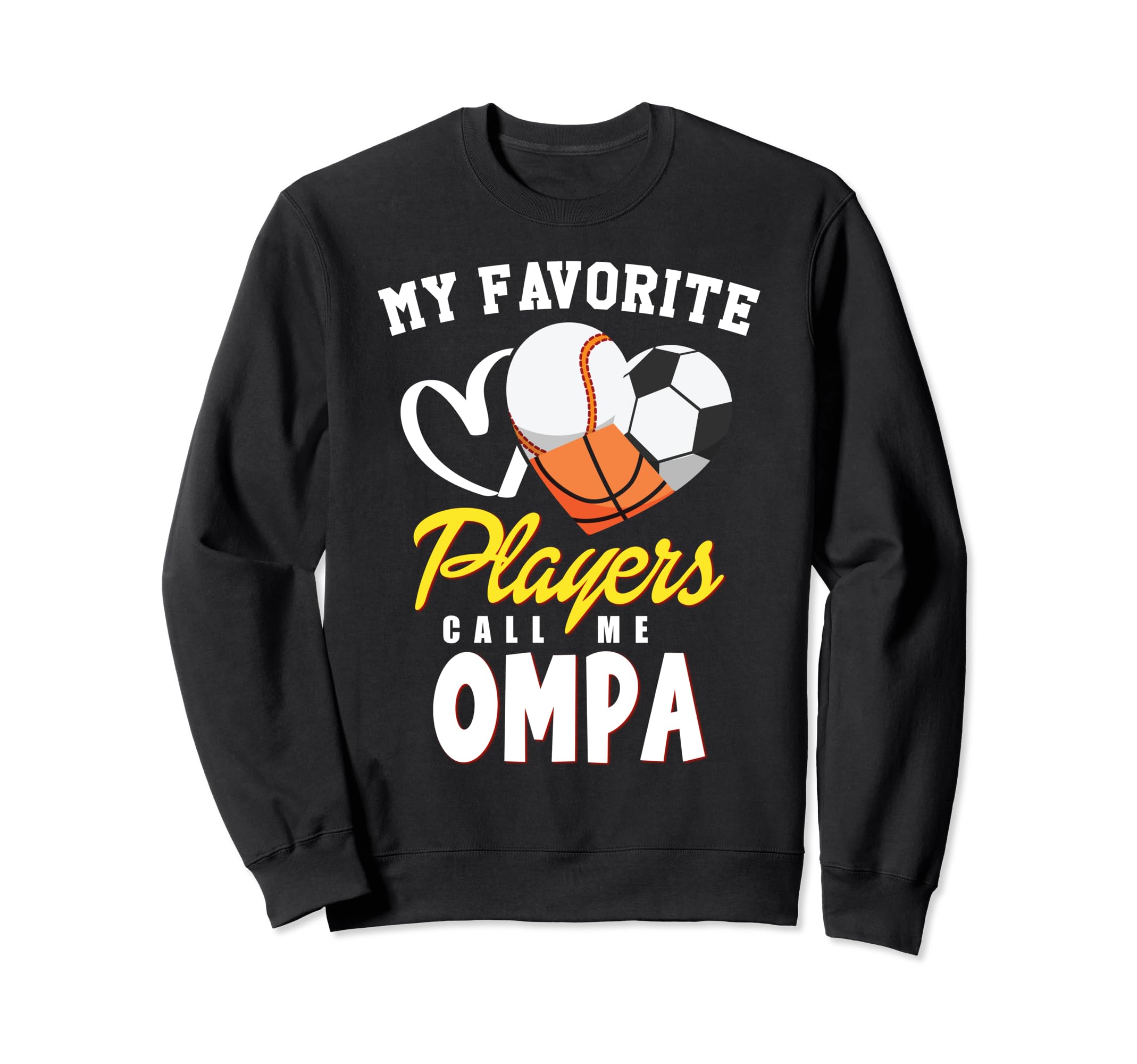 My Favorite Players Baseball Soccer Sweatshirt - Graphic Print for Adults