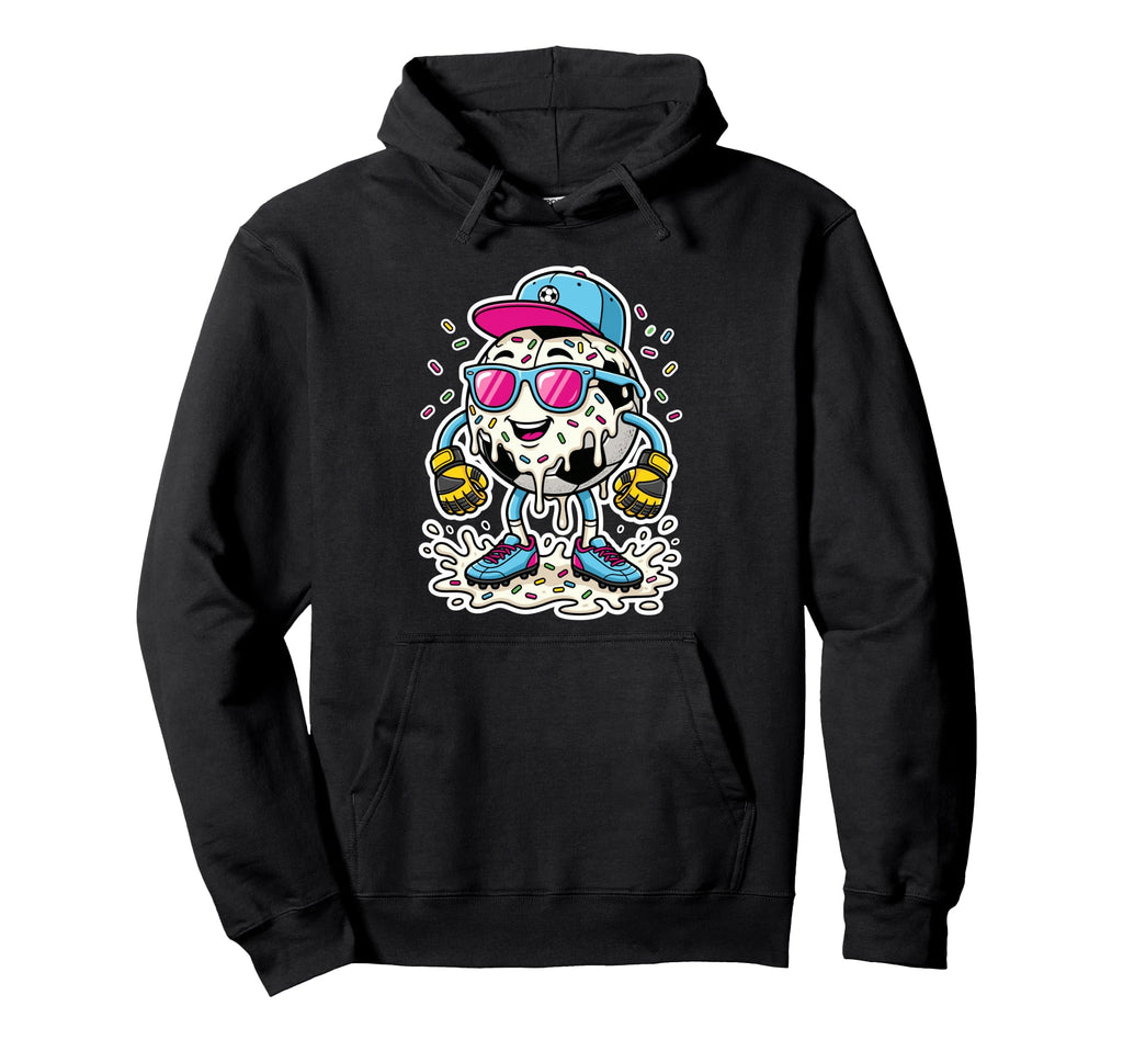 Soccer Ball Melting Ice Cream Drip Hoodie - Custom Art Print for Adults