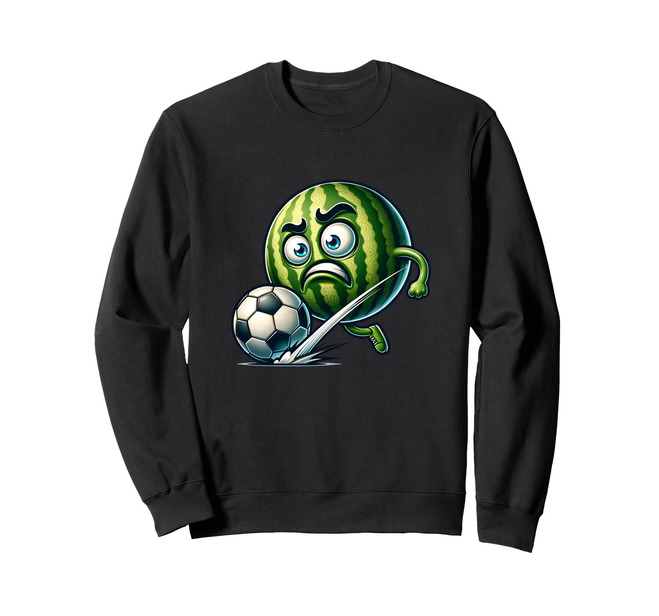 Angry Watermelon Striker Kicking Sweatshirt - Streetwear Style Unisex