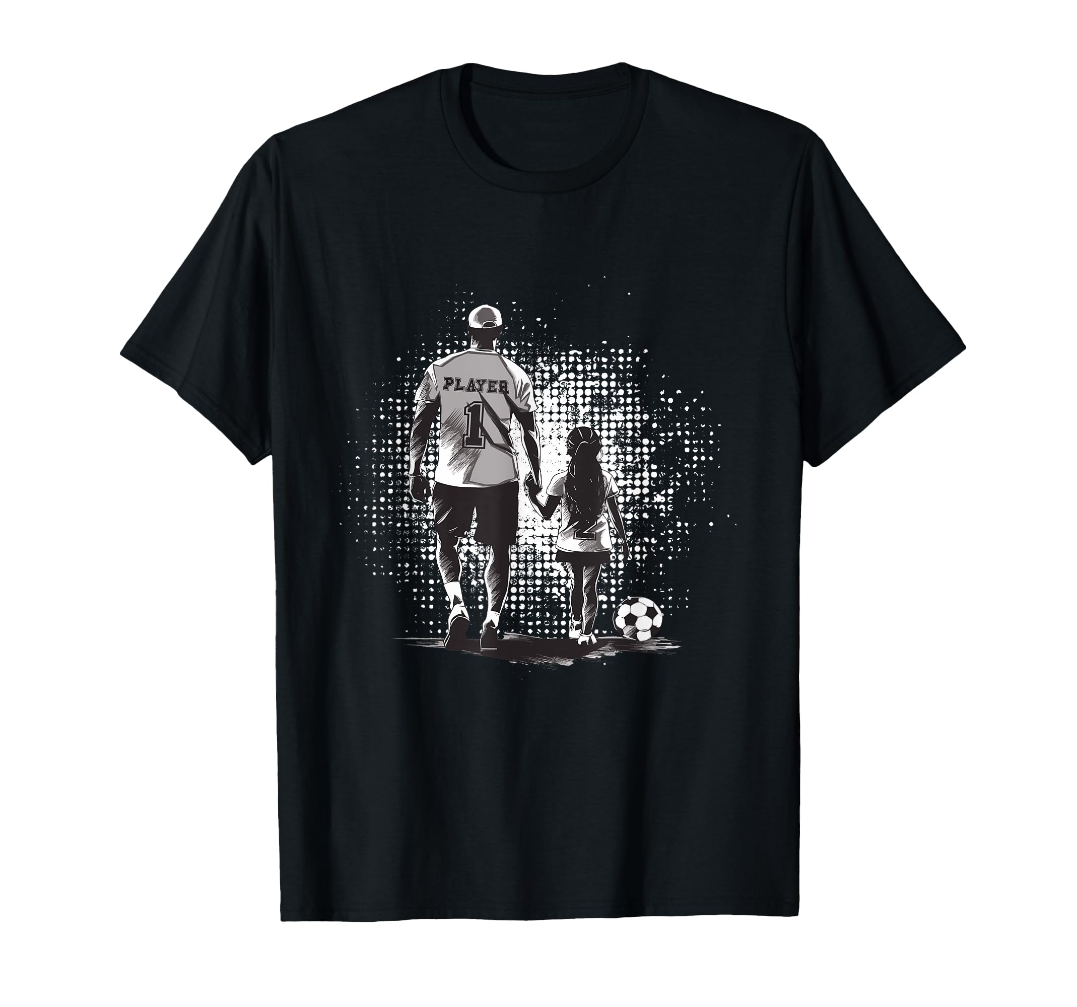 Soccer Dad Father And Daughter Fathers T-Shirt - Aesthetic Graphic Unisex