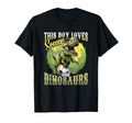 This Loves Soccer And Dinosaurs Playing T-Shirt - Graphic Print for Adults