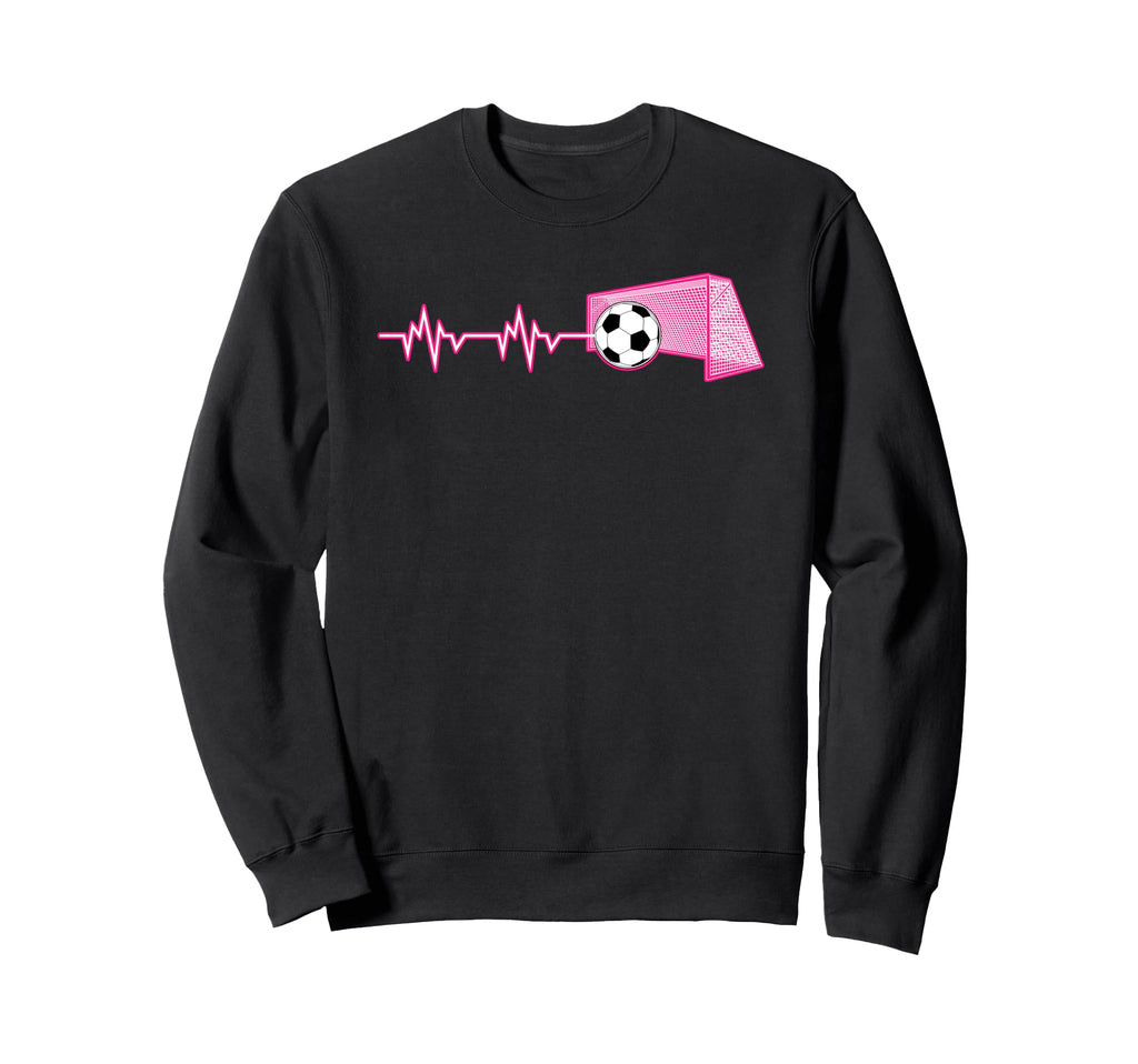 Heartbeat Football Soccer Sweatshirt - Casual Everyday Wear for Adults