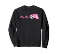 Heartbeat Football Soccer Sweatshirt - Casual Everyday Wear for Adults