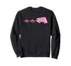 Heartbeat Football Soccer Sweatshirt - Casual Everyday Wear for Adults