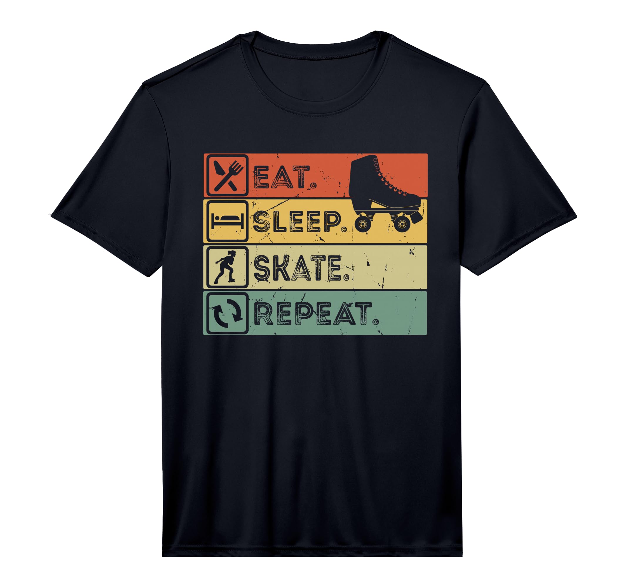 Mens Eat Sleep Skate Repeat Funny T-Shirt - Novelty Apparel for Adults