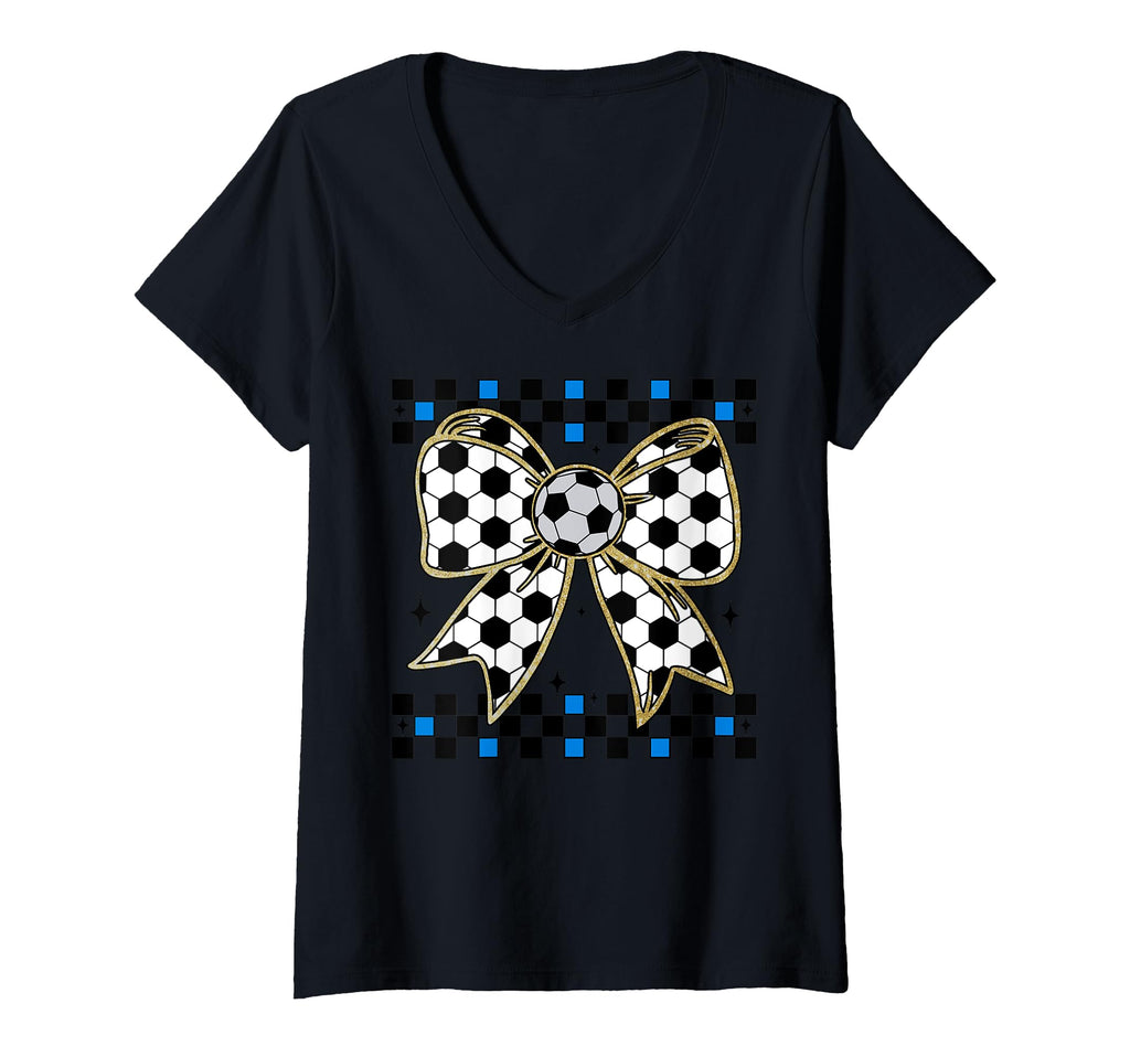Soccer Bow Checkered Ribbon Gift Sweatshirt - Novelty Apparel for Adults