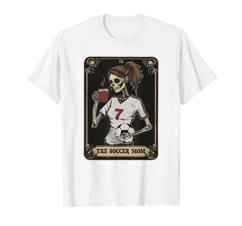 Soccer Mom Skeleton Tarot Card T-Shirt - Custom Art Print Men Women
