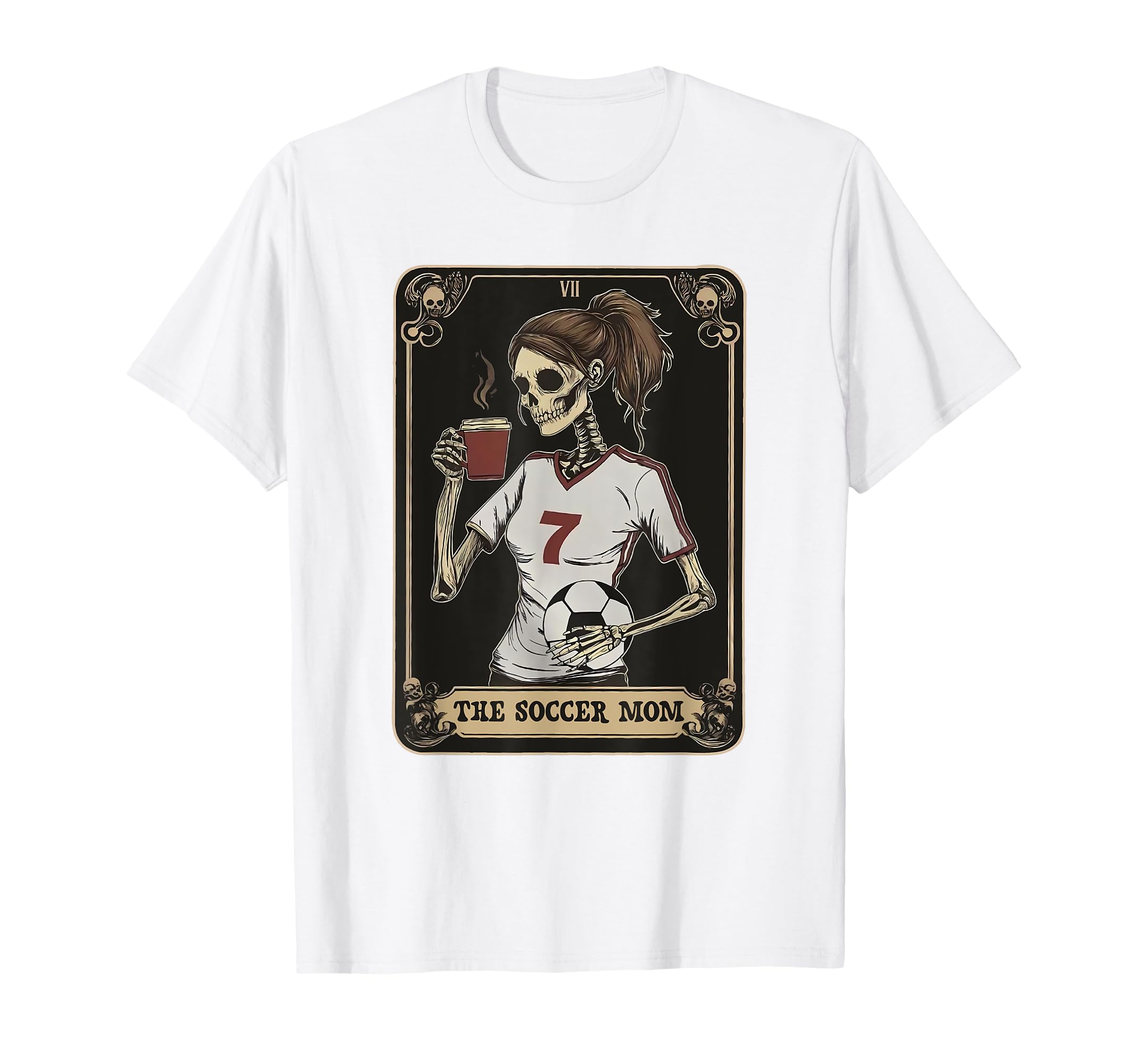 Soccer Mom Skeleton Tarot Card T-Shirt - Custom Art Print Men Women