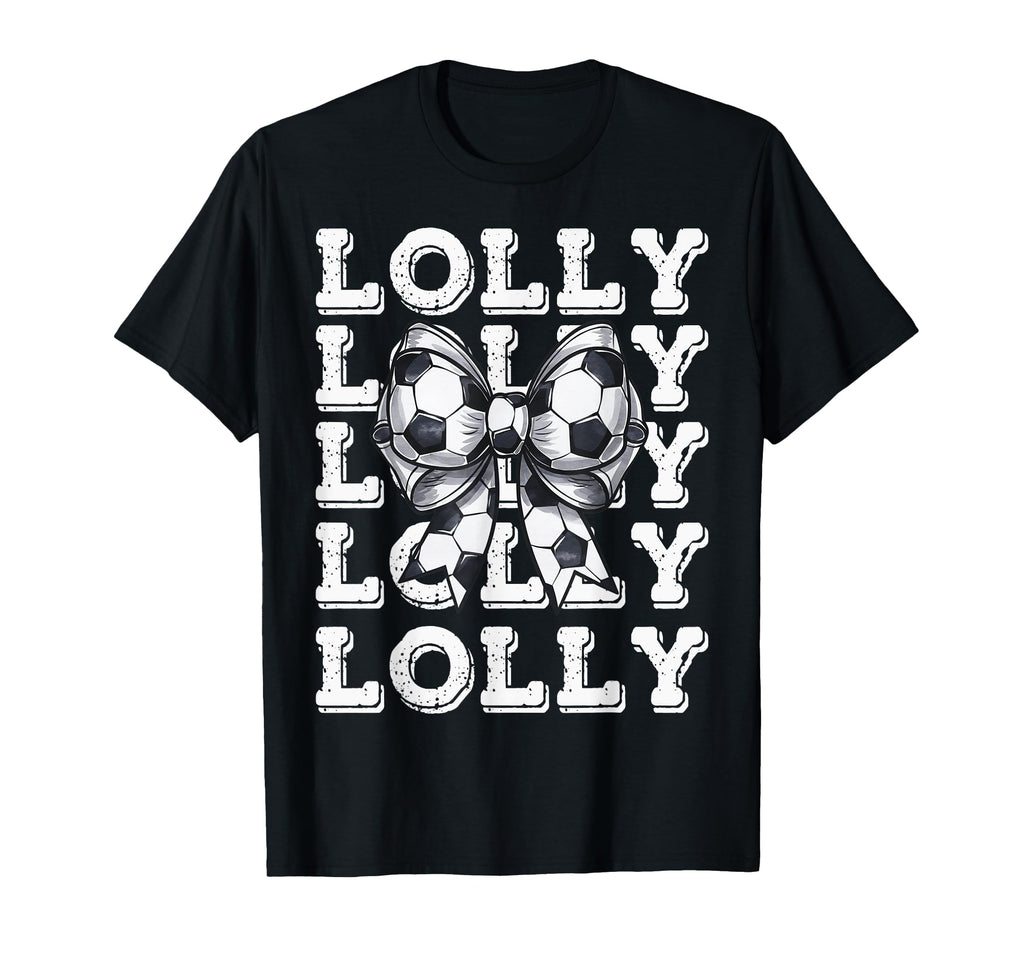 Coquette Soccer Lolly Matching Family Bow T-Shirt - Trendy Graphic Unisex