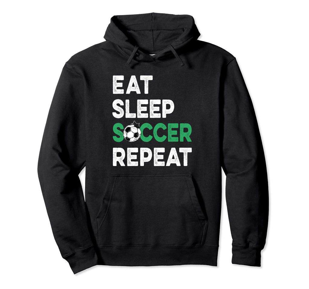 Eat Sleep Soccer Repeat Fnuuy Soccer Ball Hoodie - Graphic Print Men Women
